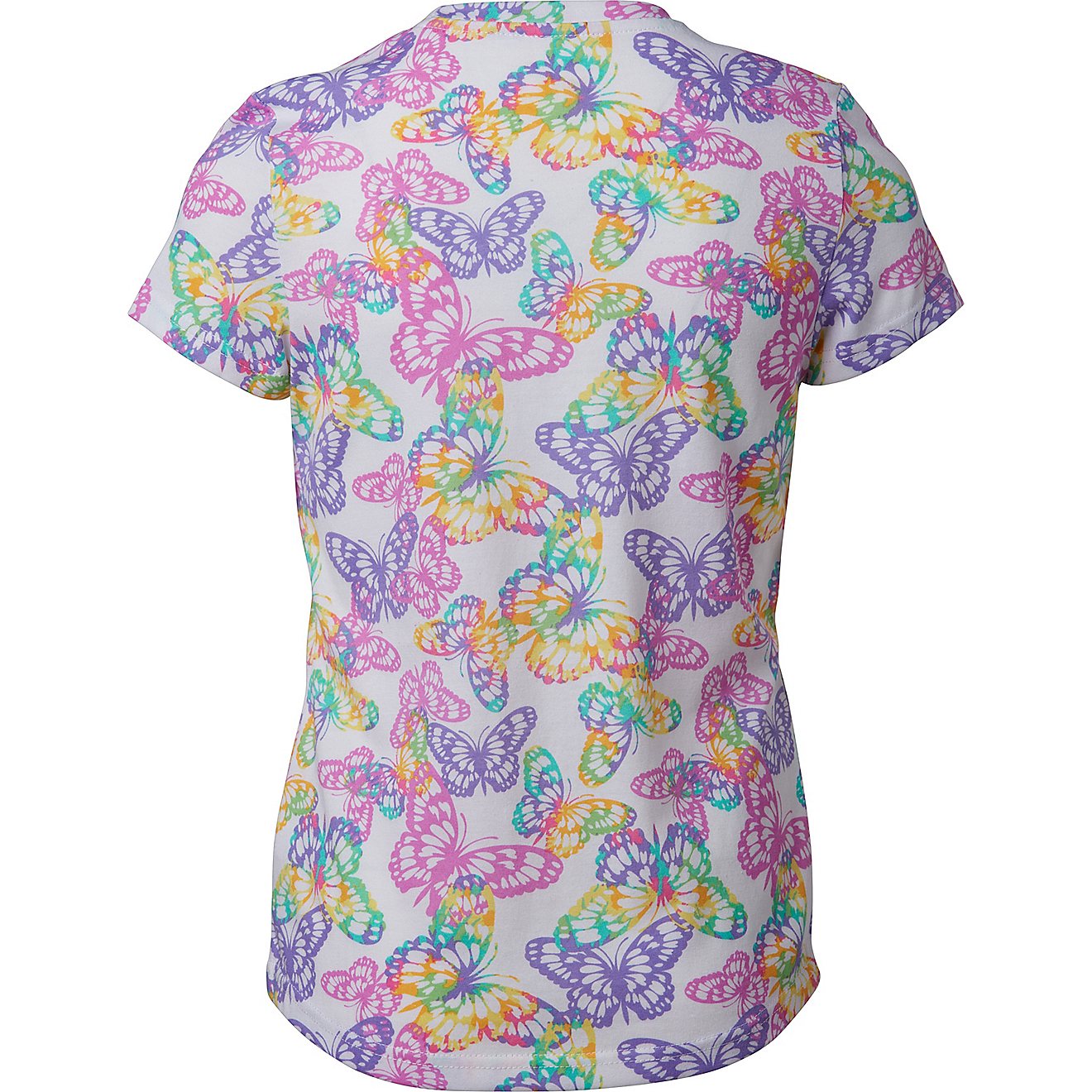 BCG Girls' Butterfly Cotton Graphic Short Sleeve T-shirt                                                                         - view number 2