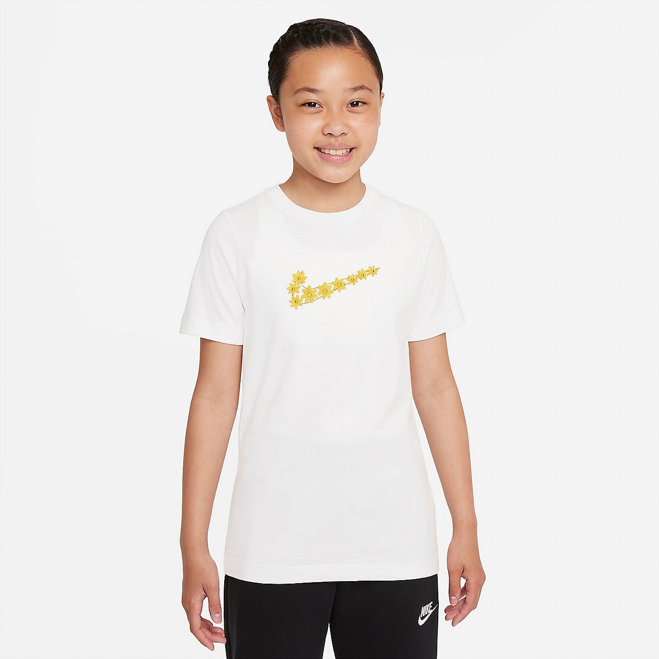 Nike Girls' Daisy Swoosh T-shirt                                                                                                 - view number 1
