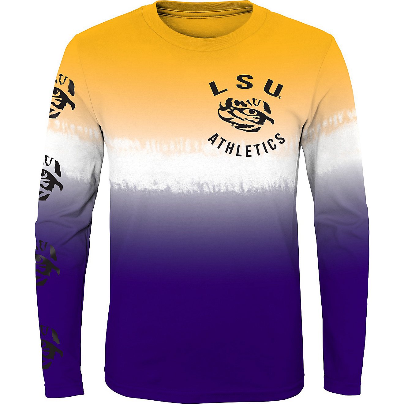 Outerstuff Kids' Louisiana State University Double Up Tie Dye Long Sleeve T-shirt                                                - view number 2