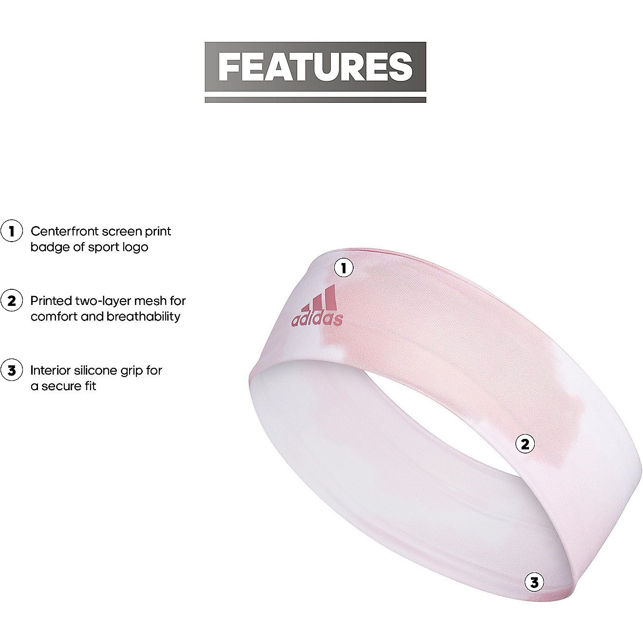 adidas Women's Alphaskin 2.0 Print Headband                                                                                      - view number 6