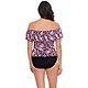 Coastal Cove Women's Midnight Paisley Cold Shoulder Tankini Swim Top                                                             - view number 3 image