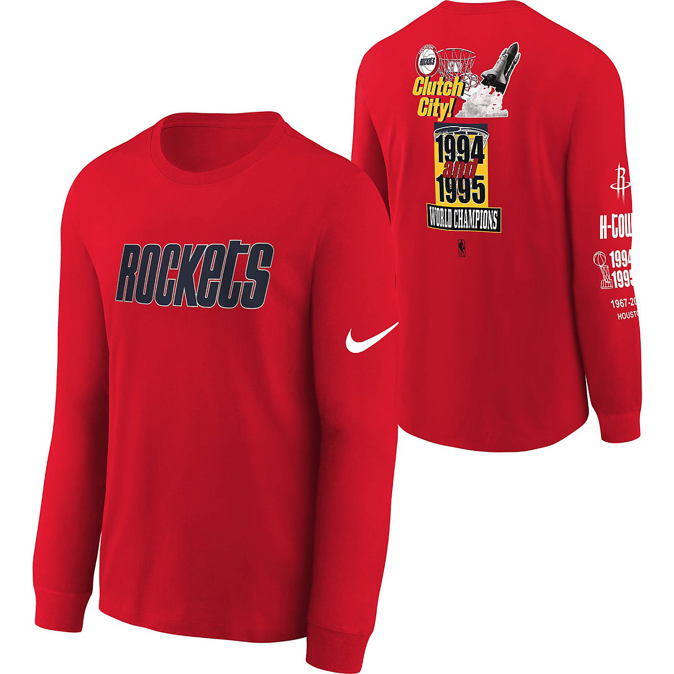 Nike Youth Houston Rockets CTS Mixtape Long Sleeve T-shirt                                                                       - view number 1