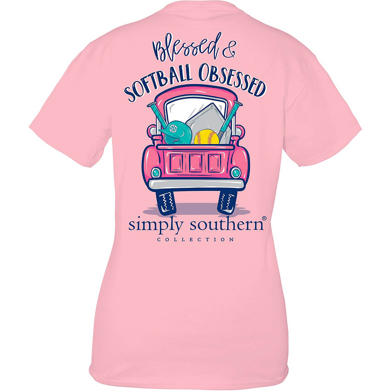 Simply Southern Women's Softball Blessed Graphic T-shirt                                                                         - view number 1