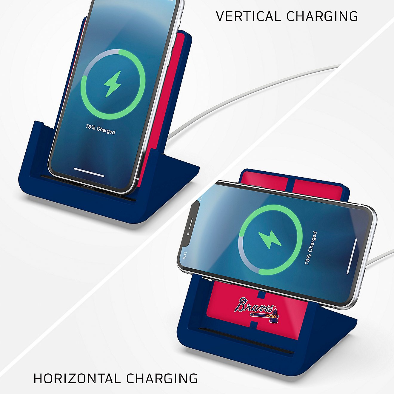 Prime Brands Group Atlanta Braves Wireless Charging Stand                                                                        - view number 3