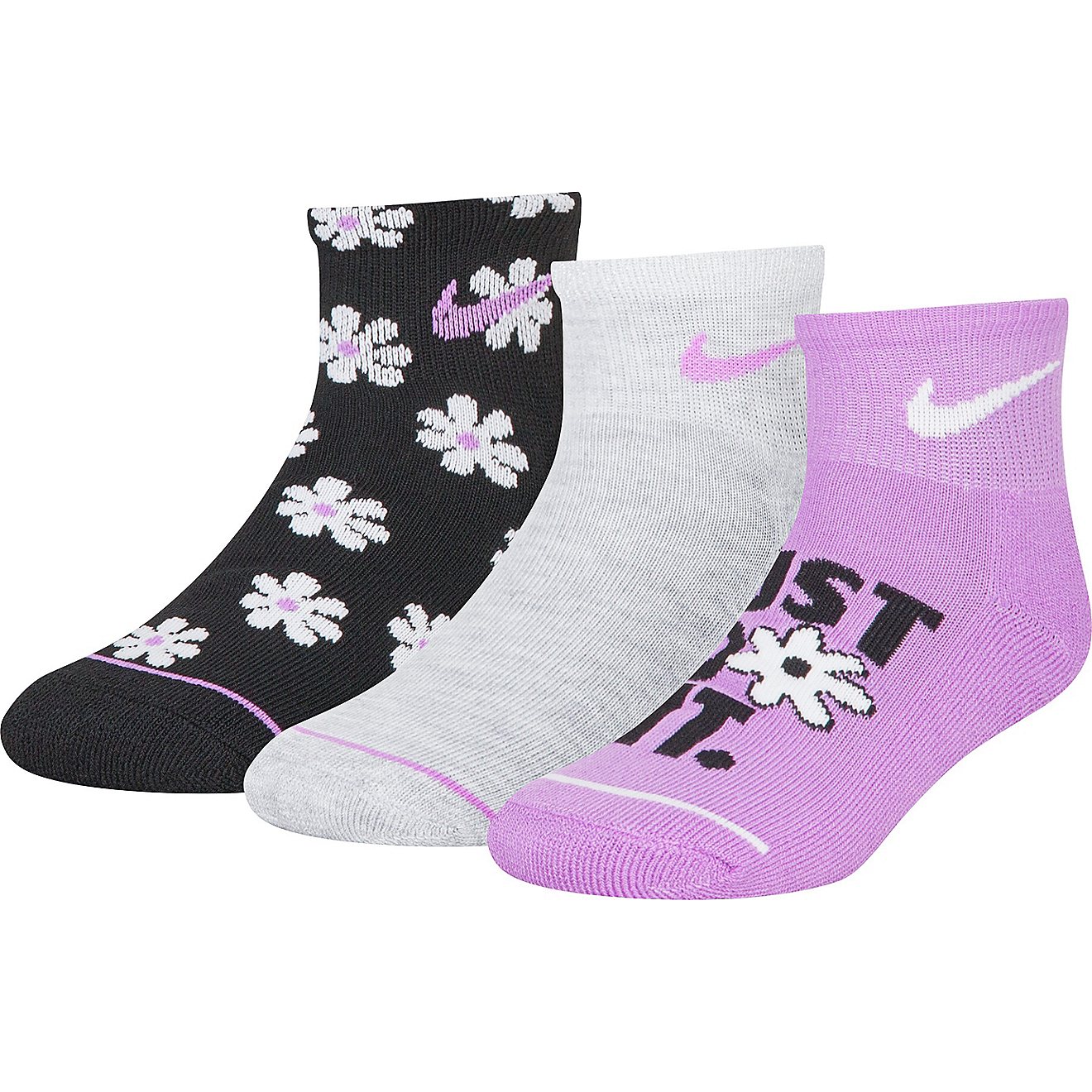 Nike Youth Floral Quarter Socks 6-Pack                                                                                           - view number 1