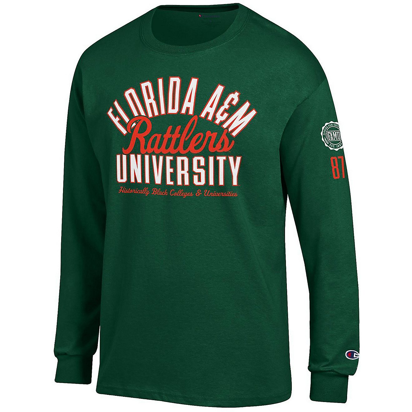 Champion Men's Florida A&M University Team Arch Long Sleeve Hit T-shirt                                                          - view number 1