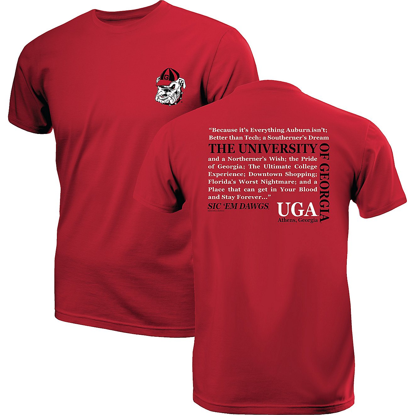 New World Graphics Men's University of Georgia Straight T-shirt                                                                  - view number 1