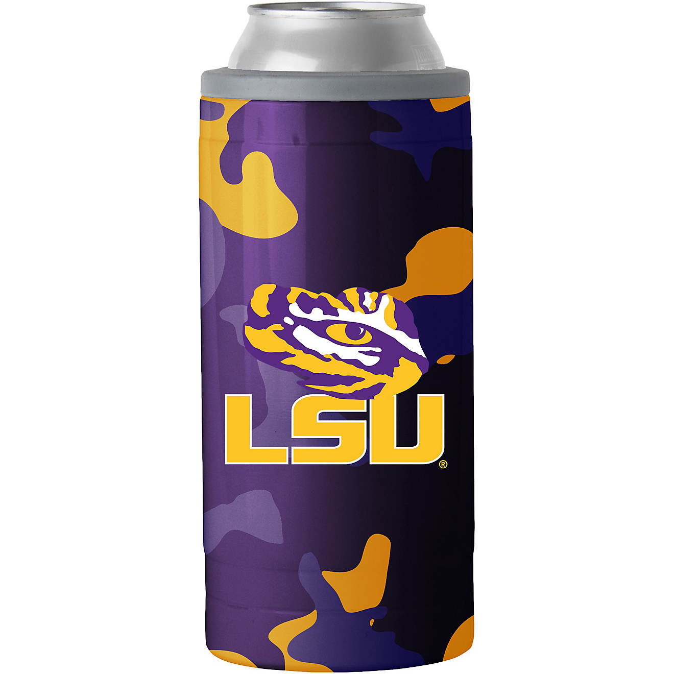 Logo Louisiana State University 12 oz Camo Slim Can Coolie                                                                       - view number 1