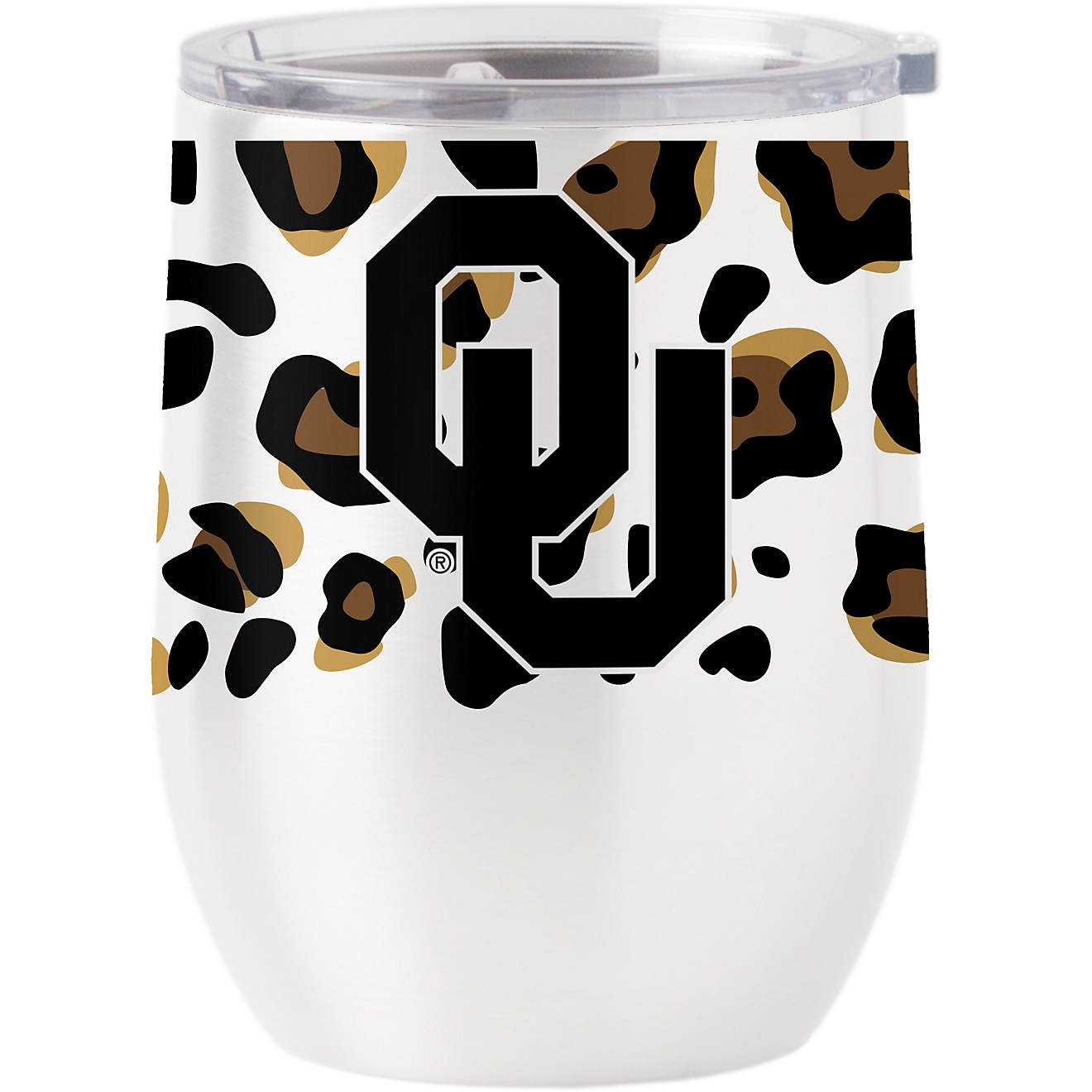 Logo University of Oklahoma 16 oz Neutral Leopard Stainless Curved Tumbler                                                       - view number 1