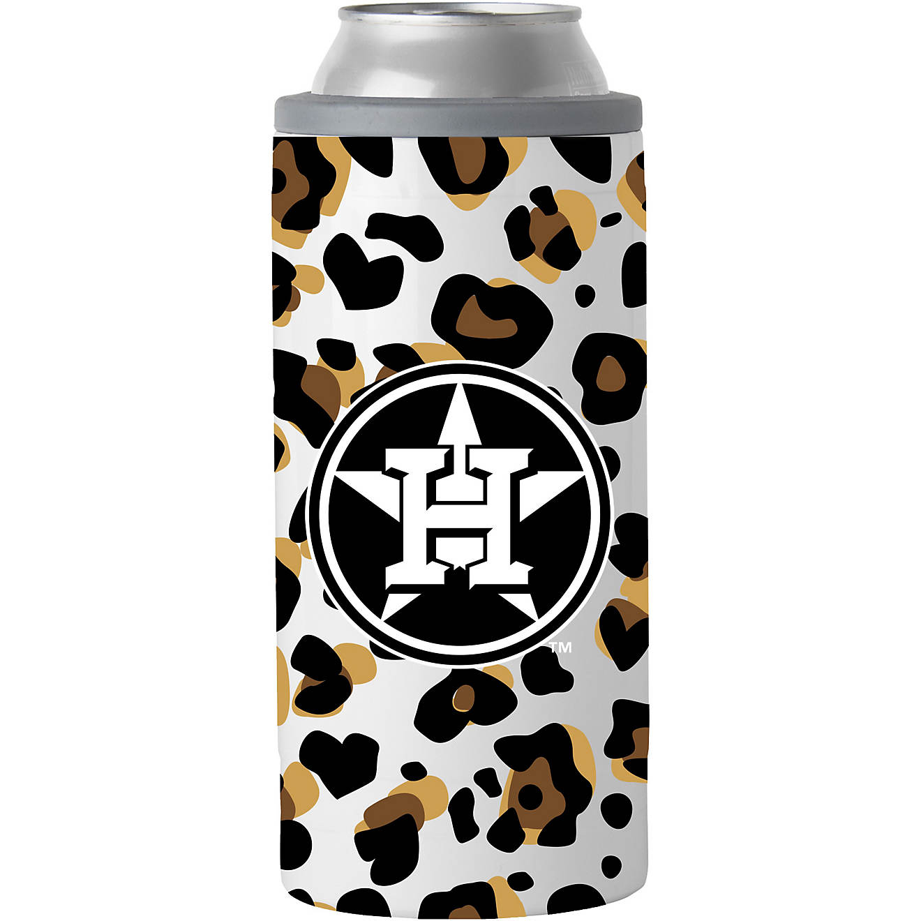 Logo Houston Astros Leopard 12 oz Slim Can Coolie                                                                                - view number 1