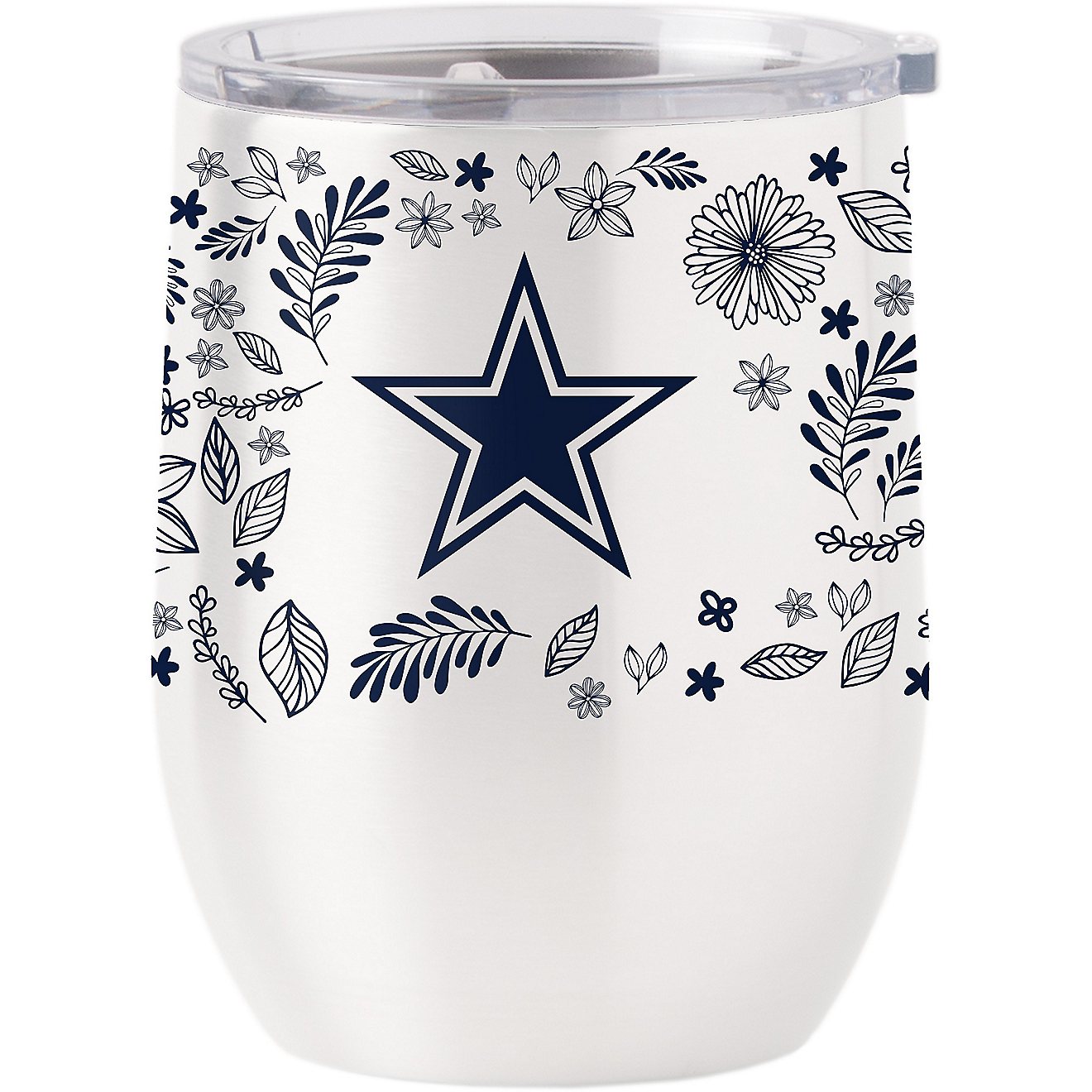 Logo Dallas Cowboys Botanical 16 oz Stainless Steel Curved Tumbler                                                               - view number 1