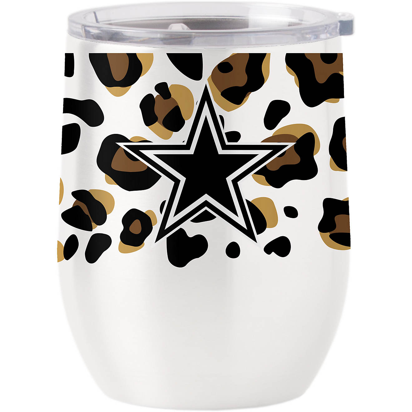 Logo Dallas Cowboys Leopard 16 oz Stainless Steel Curved Tumbler                                                                 - view number 1
