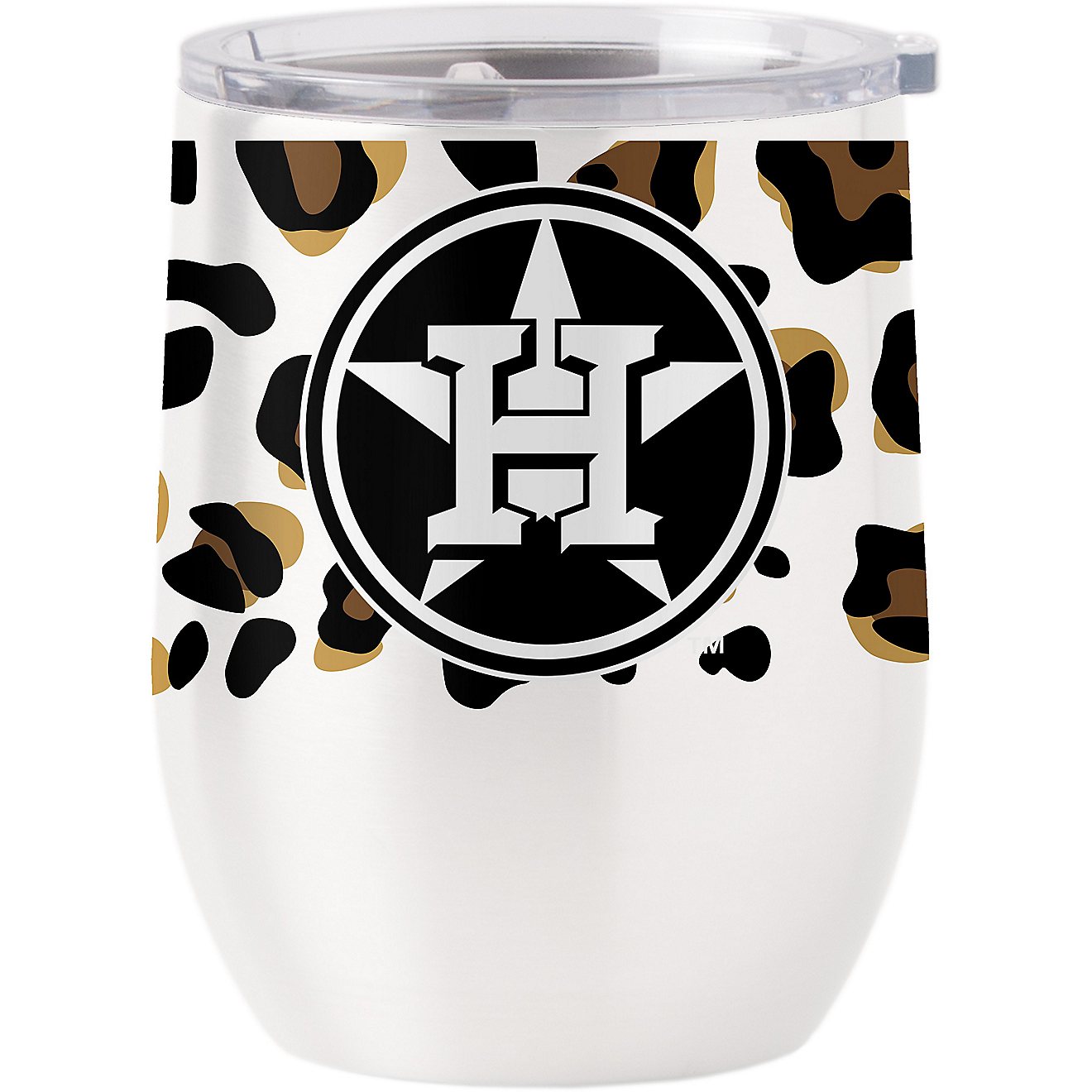 Logo Houston Astros Leopard 16 oz Stainless Steel Curved Tumbler                                                                 - view number 1