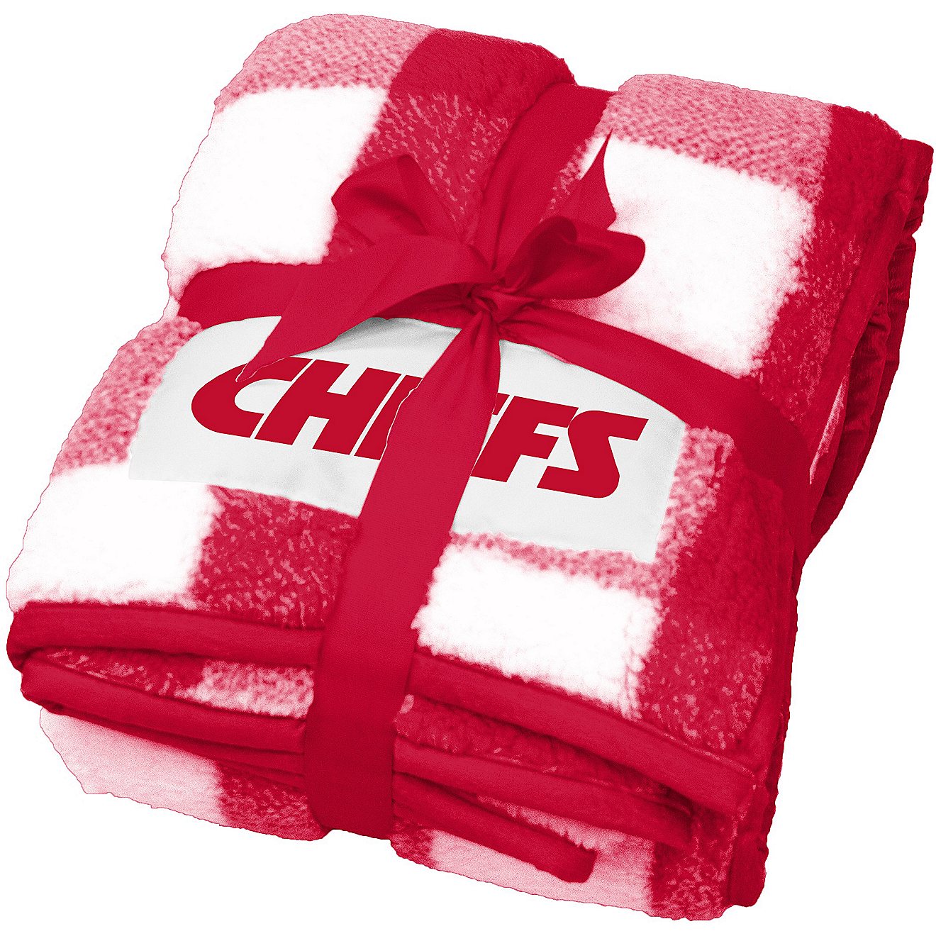 Logo Brands Kansas City Chiefs Buffalo Check Frosty Blanket                                                                      - view number 1
