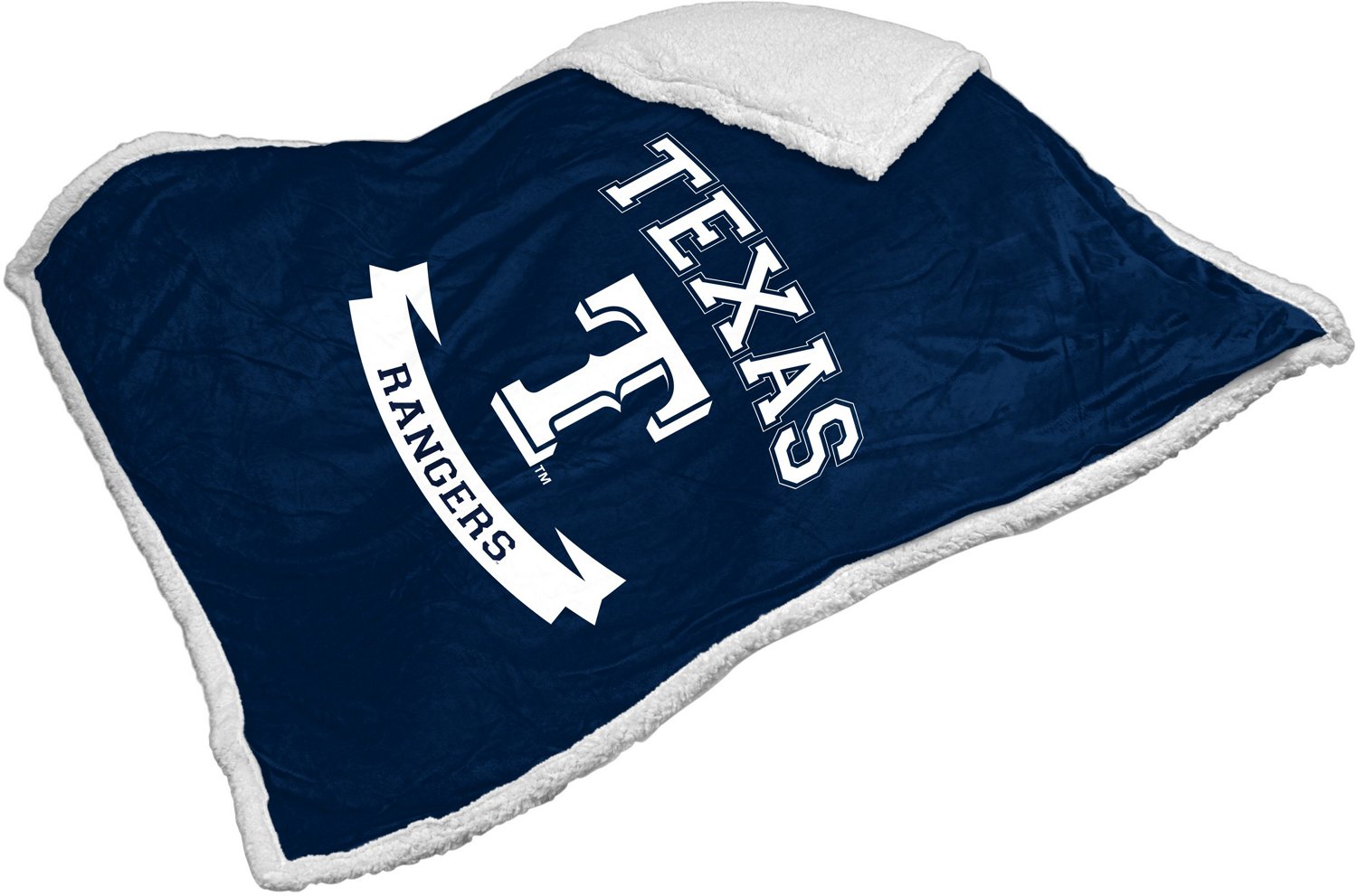 Logo Brands Texas Rangers Printed Silk Touch Sherpa Blanket Academy