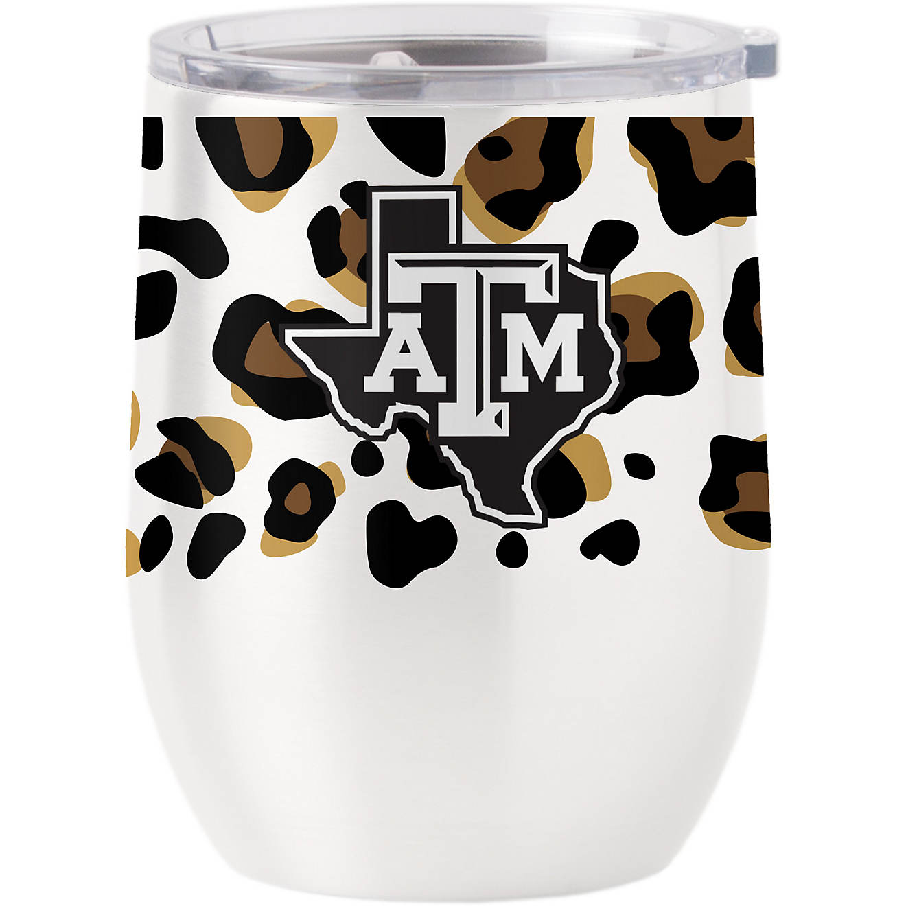 Logo Texas A&M University 16 oz Neutral Leopard Stainless Curved Tumbler                                                         - view number 1