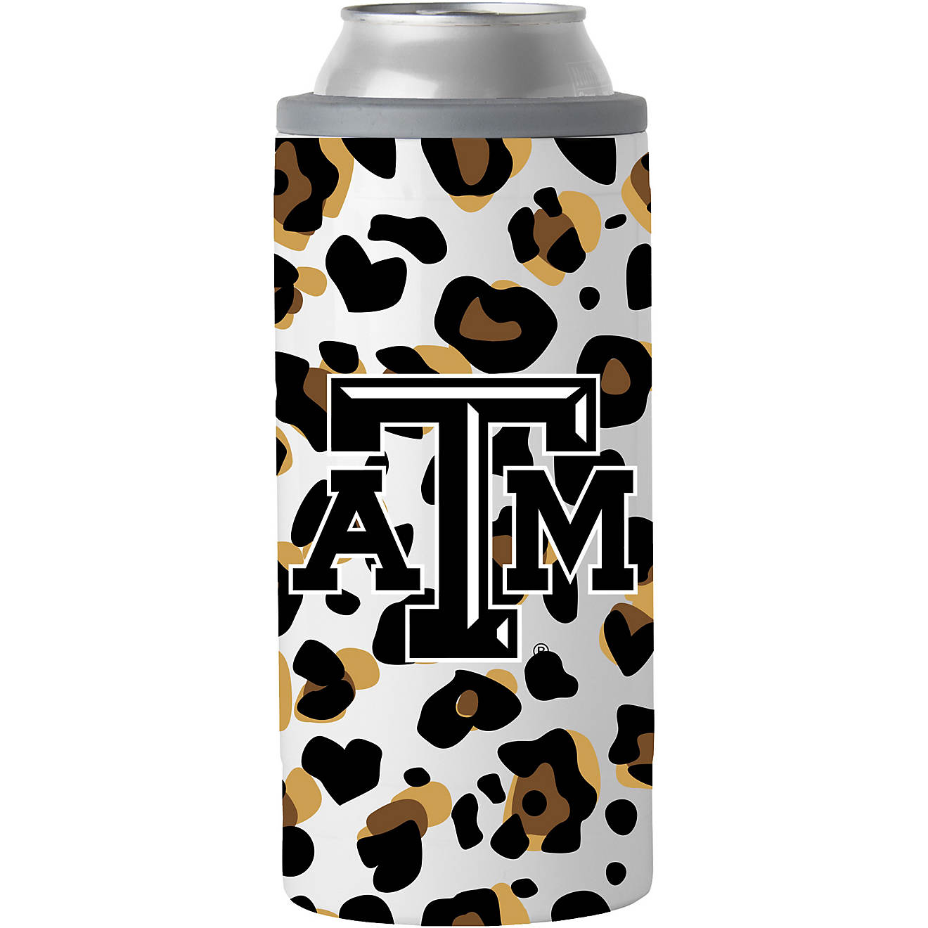 Logo Texas A&M University Leopard 12 oz Slim Can Coolie                                                                          - view number 1