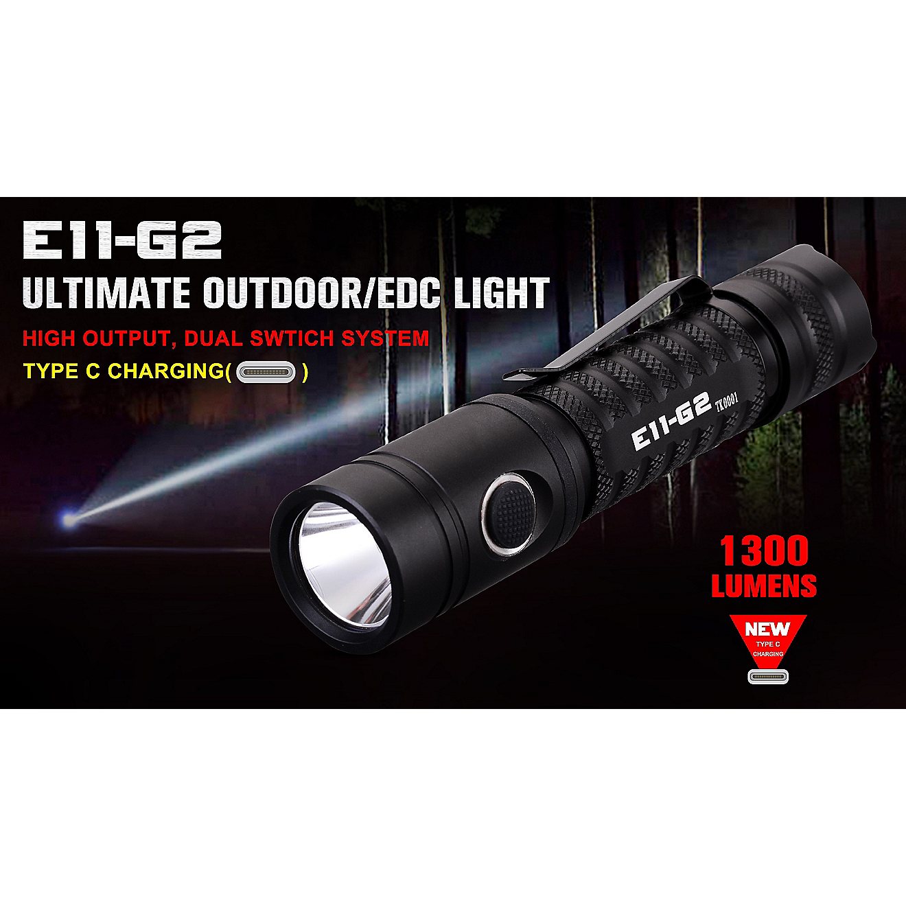 Powertac E11-G2 1,300 Lumen EDC Flashlight                                                                                       - view number 4