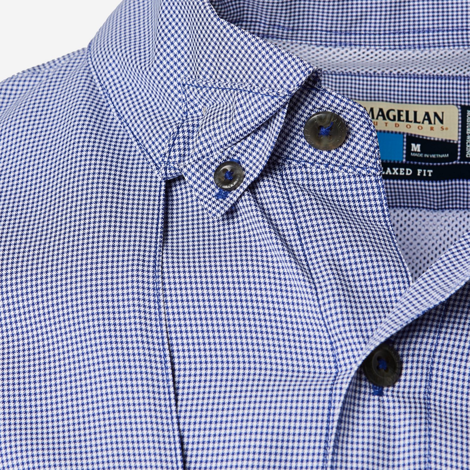 Magellan Outdoors Men's Aransas Pass Mini Check Long Sleeve Fishing