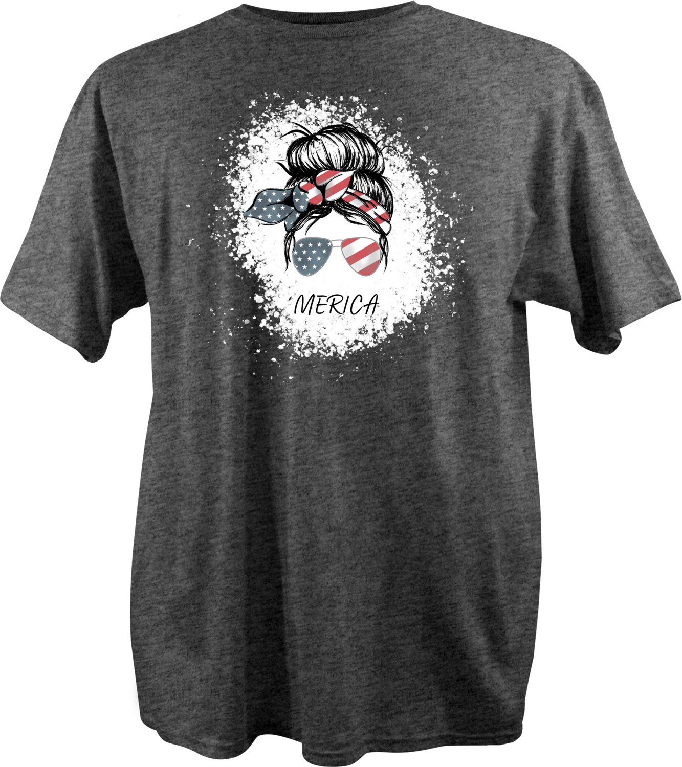Academy Sports + Outdoors Women's Messy Bun 'Merica Short Sleeve T-shirt                                                        