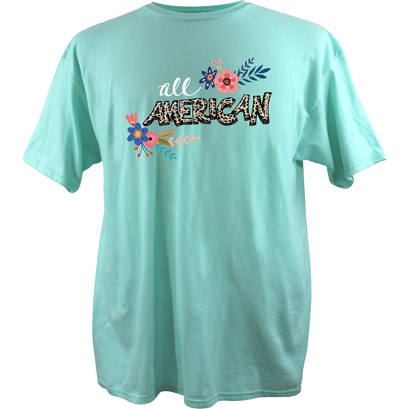 Academy Sports + Outdoors Women's All-American Flower Short Sleeve T-shirt                                                       - view number 1