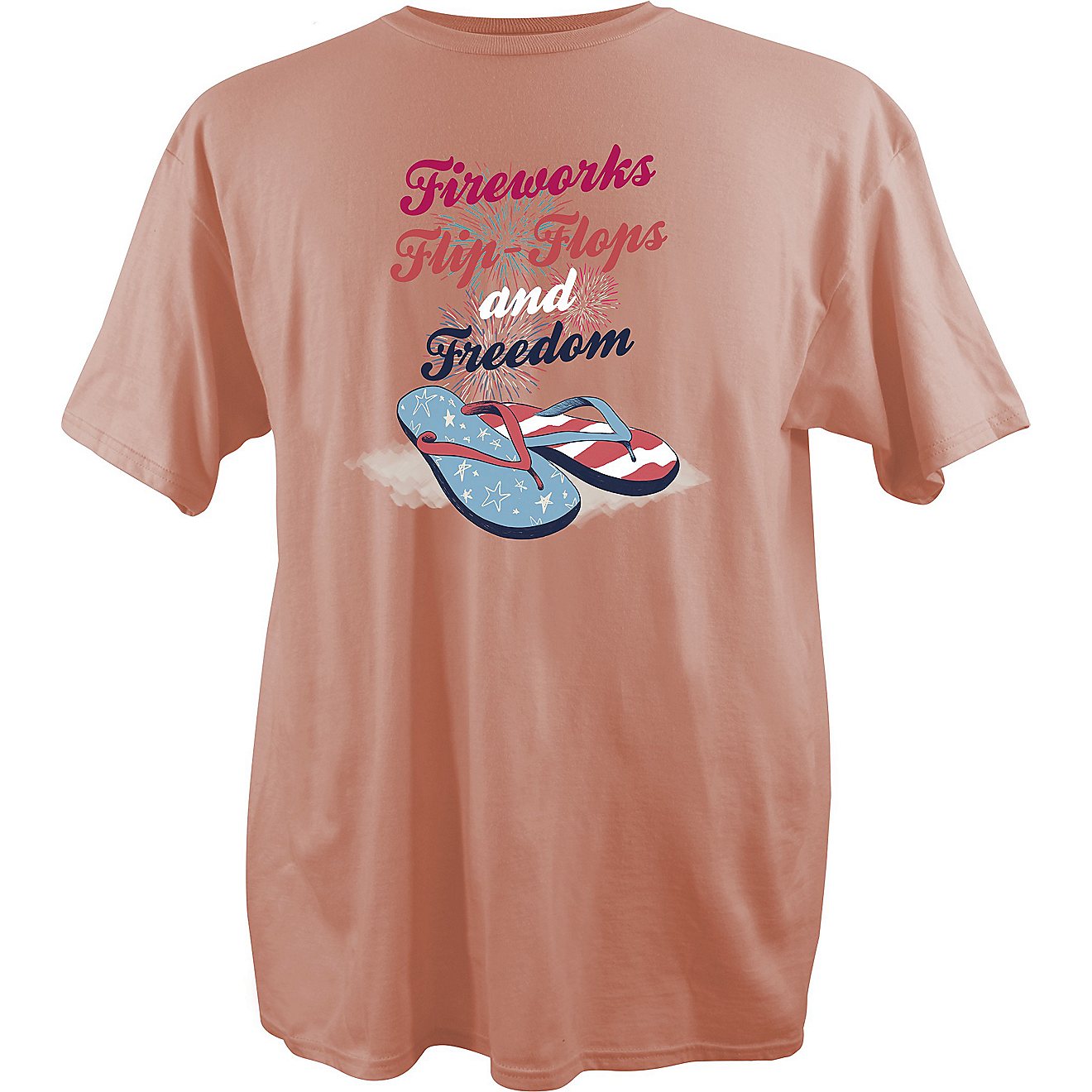 Academy Sports + Outdoors Women's Flip-Flop Freedom Short Sleeve T-shirt                                                         - view number 1
