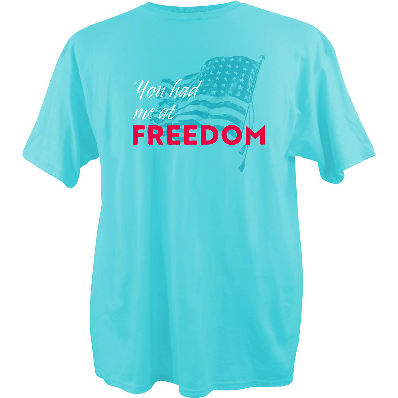 Academy Sports + Outdoors Women's You Had Me At Freedom Flag Short Sleeve T-shirt                                                - view number 1