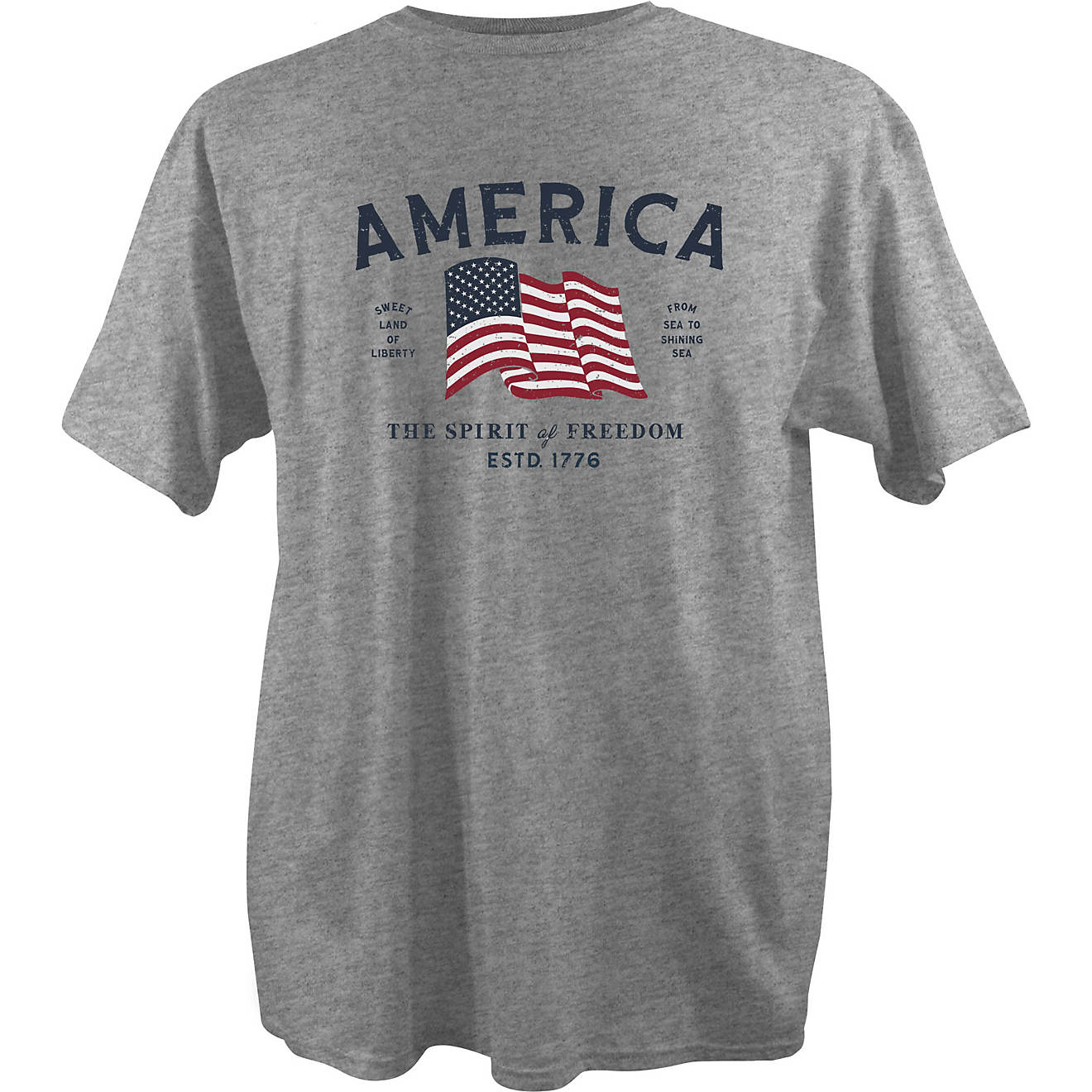 Academy Sports + Outdoors Men's America Spirit of Freedom Short Sleeve T-shirt                                                   - view number 1