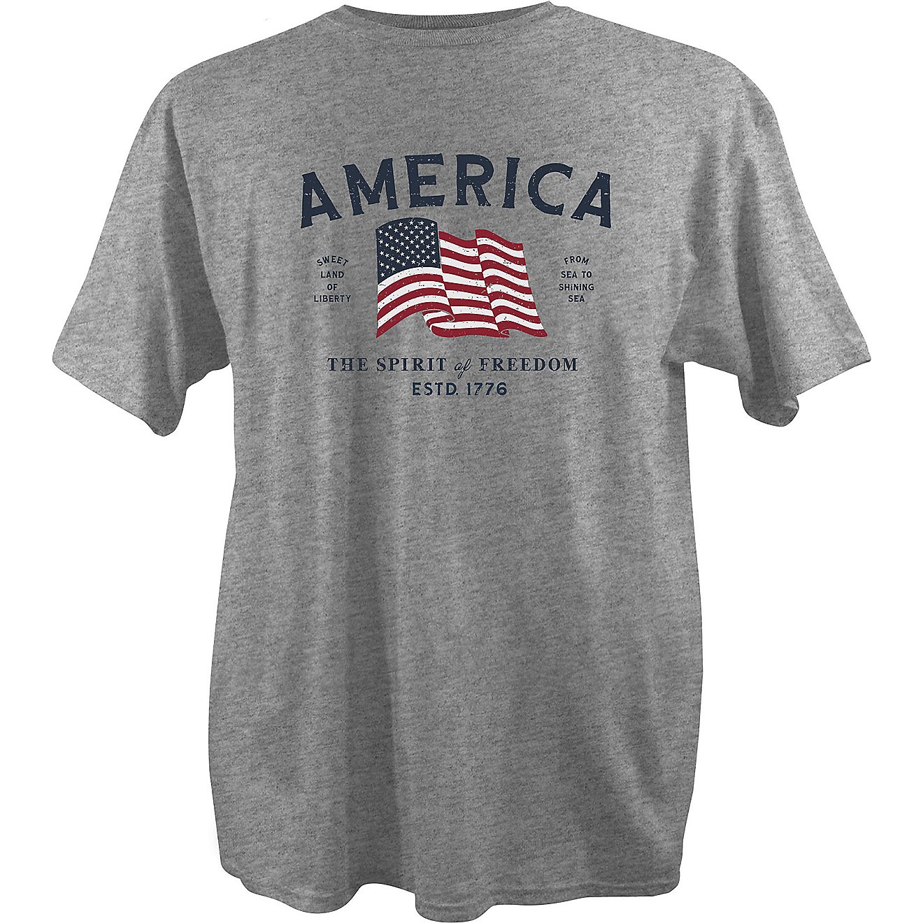Academy Sports + Outdoors Men's America Spirit of Freedom Short Sleeve T-shirt                                                   - view number 1