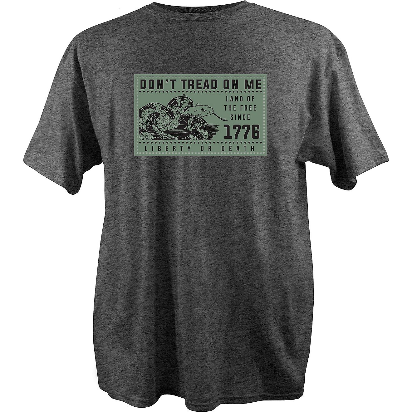 Academy Sports + Outdoors Men's Don't Tread On Me Patch Short Sleeve T-shirt                                                     - view number 1