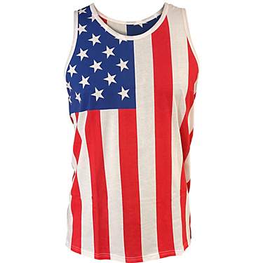 Live Outside the Limits Men's Full American Flag Jersey Tank Top                                                                