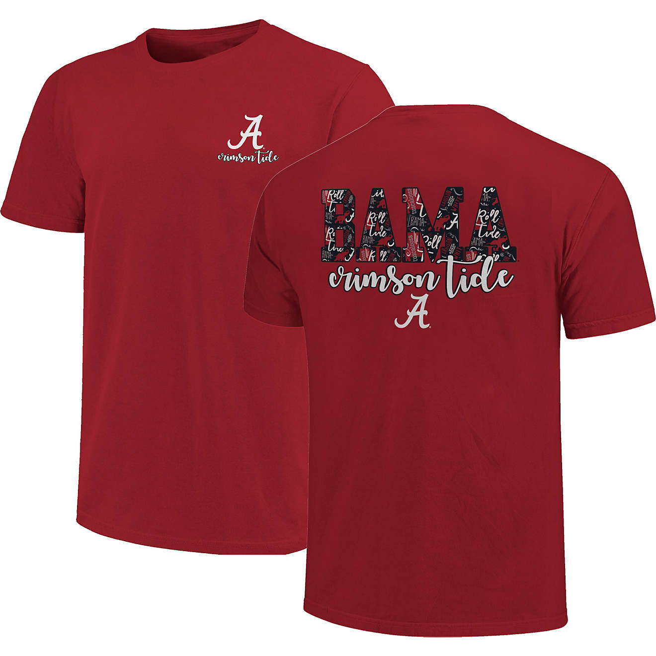 Image One Women's University of Alabama Large Type School Pattern Short Sleeve T-shirt                                           - view number 1