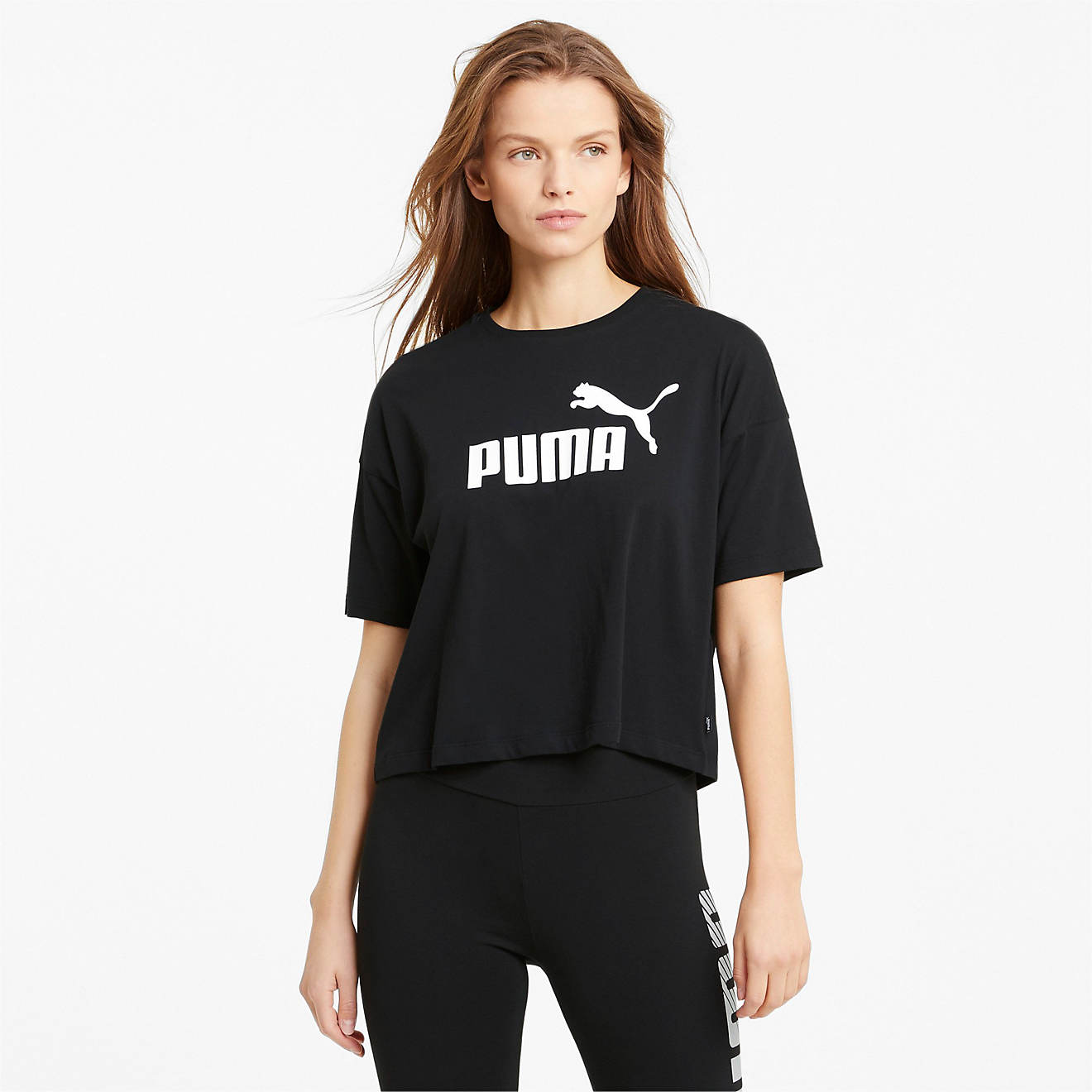 Puma Women's Essentials+ Cropped Logo T-shirt                                                                                    - view number 1