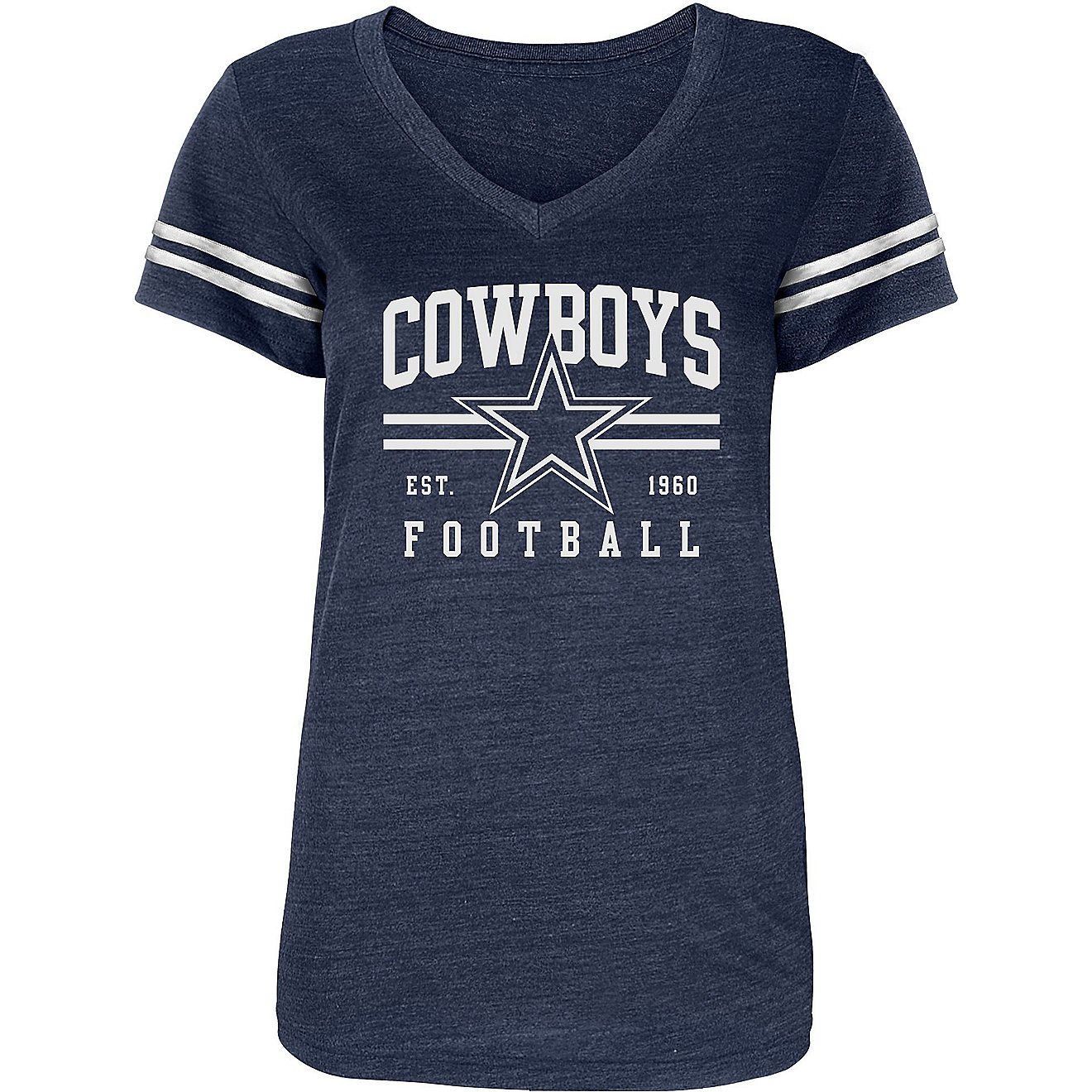 Dallas Cowboys Women's McFarlane Sleeve Stripe T-shirt                                                                           - view number 1