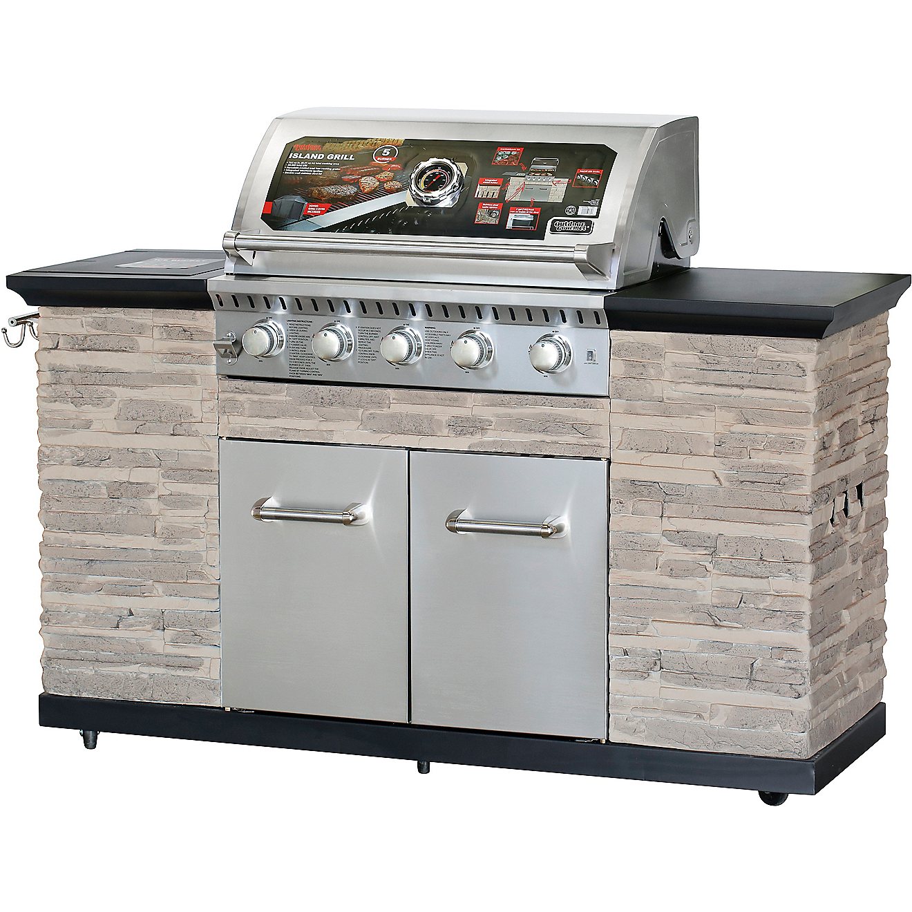 Outdoor Gourmet 5-Burner Cut Stone Island Grill                                                                                  - view number 2