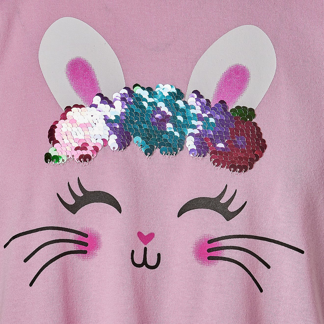BCG Girls’ Bunny Flower Crown Flip Sequin Tie T-shirt                                                                          - view number 3