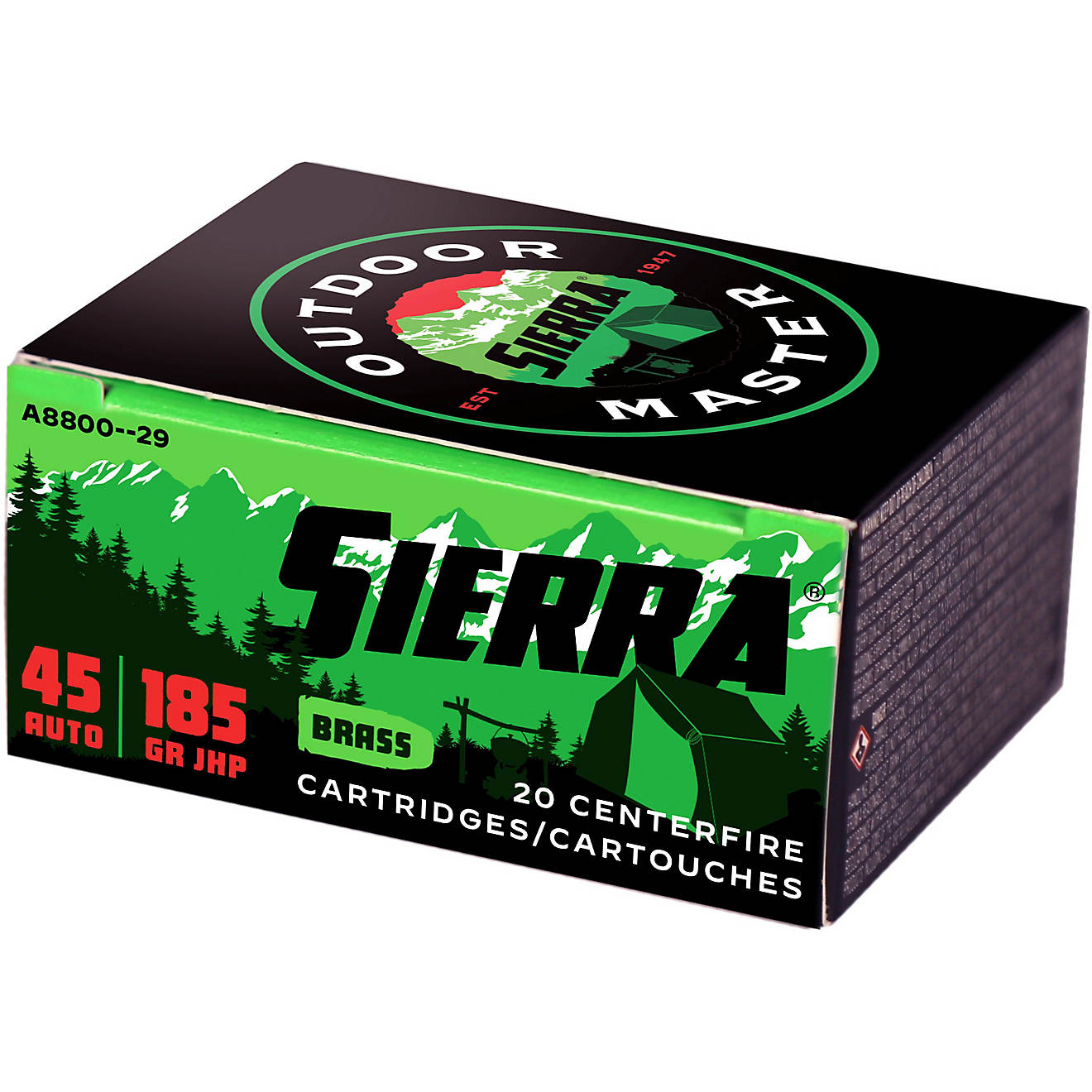 Sierra Outdoor Master .45 Automatic 185-Grain Ammunition- 20 Rounds                                                              - view number 1