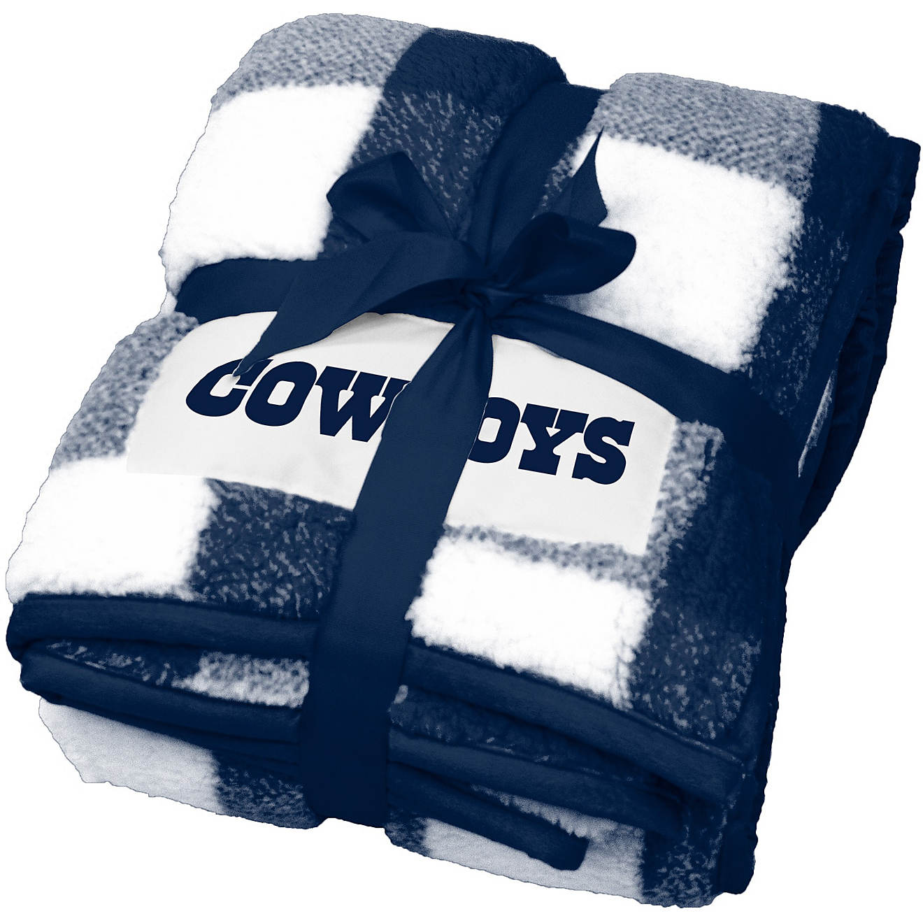 Logo Dallas Cowboys Buffalo Check Frosty Fleece Blanket                                                                          - view number 1