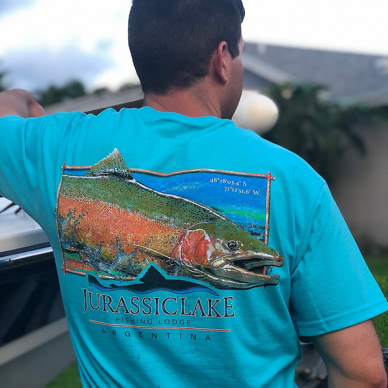 Red Tuna Men's Jurassic Lake Cotton Short Sleeve T-shirt                                                                         - view number 3