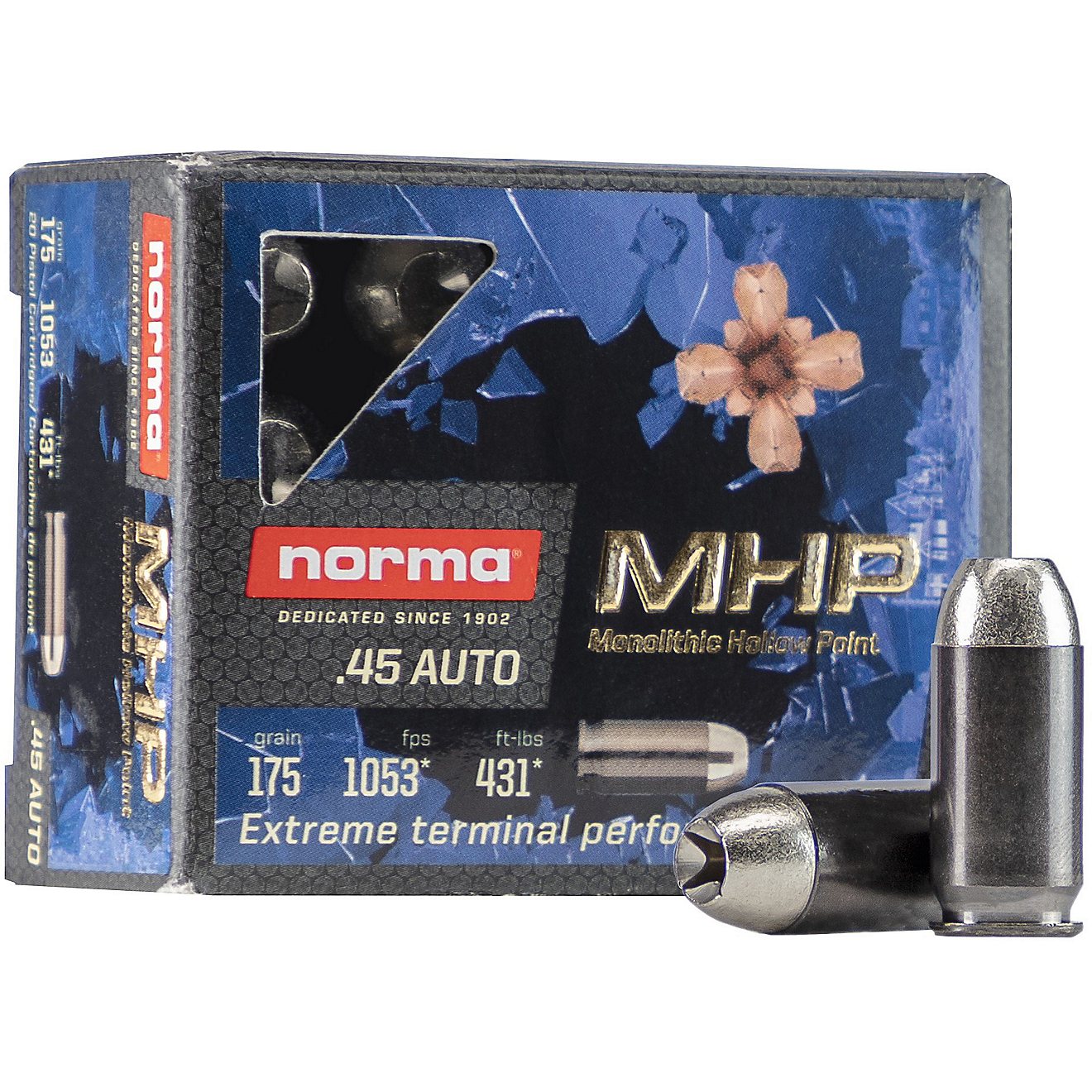 Norma USA Monolithic Hollow Point .45 Automatic 175-Grain Ammunition - 20 Rounds                                                 - view number 1