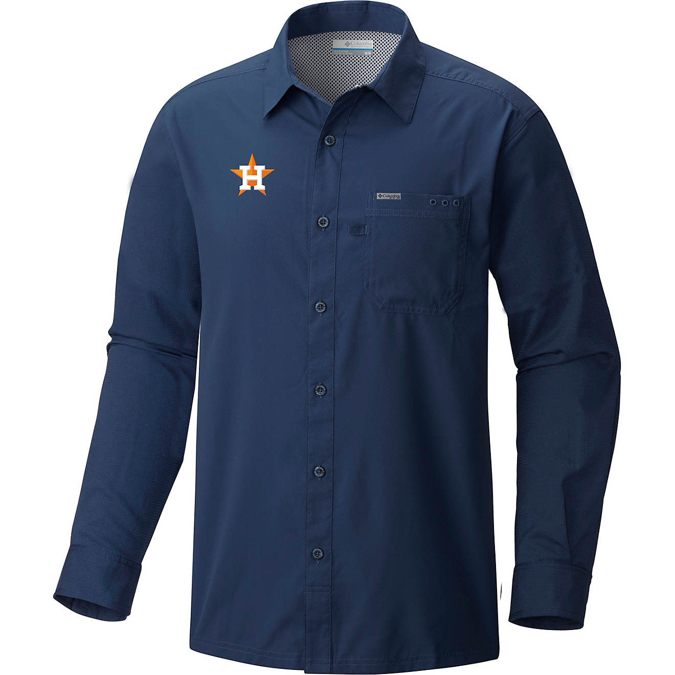 Columbia Sportswear Men's Houston Astros PFG Slack Tide Long Sleeve Shirt                                                        - view number 1