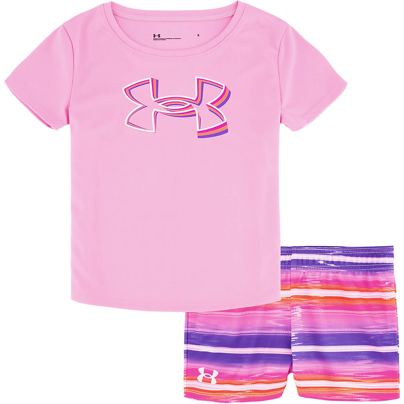 Under Armour Toddler Girls' 2-Piece Bouncy Shirt and Striped Shorts Set                                                          - view number 1