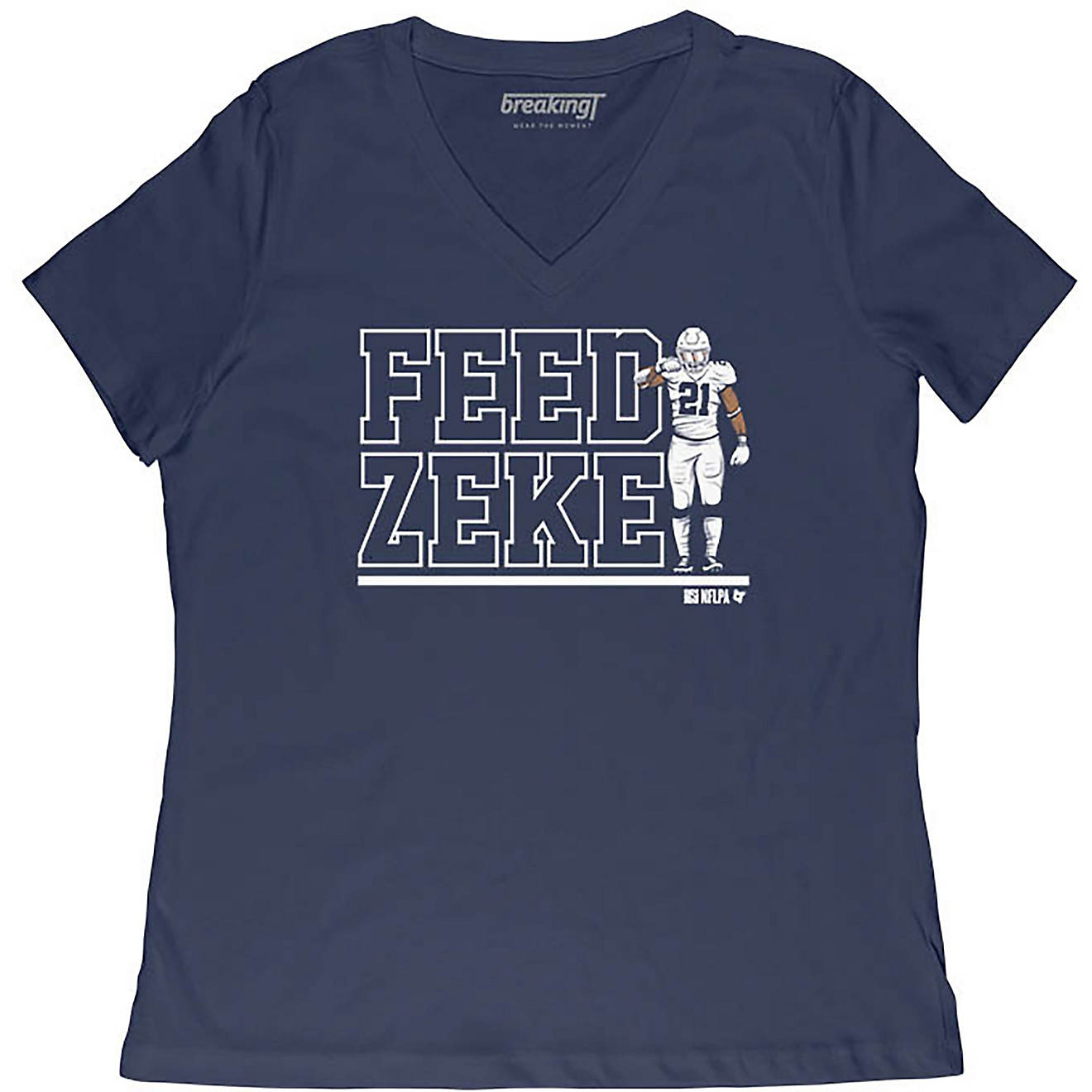 Breaking T Women's Dallas Cowboys Elliot Feed Zeke Graphic T-shirt                                                               - view number 1