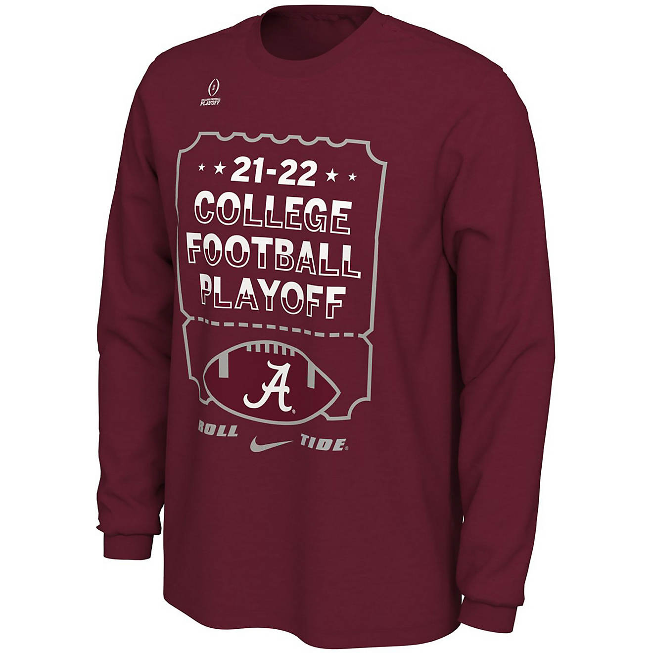 Nike Men's University of Alabama 2021 CFP Bound Team Issue Playoff Ticket Long Sleeve T-shirt                                    - view number 1
