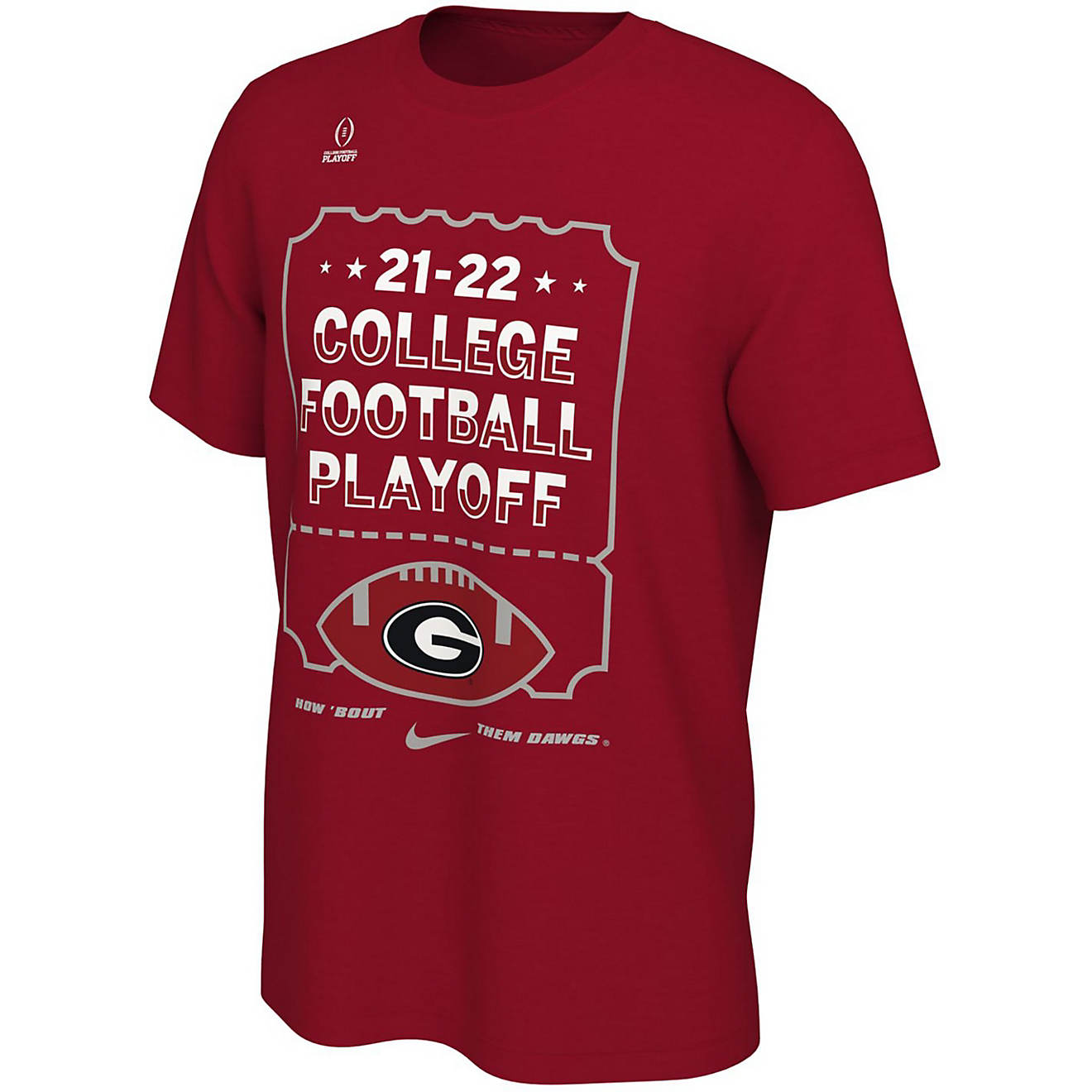 Nike Men's University of Georgia 2021 CFP Bound Playoff Ticket Short Sleeve T-shirt                                              - view number 1