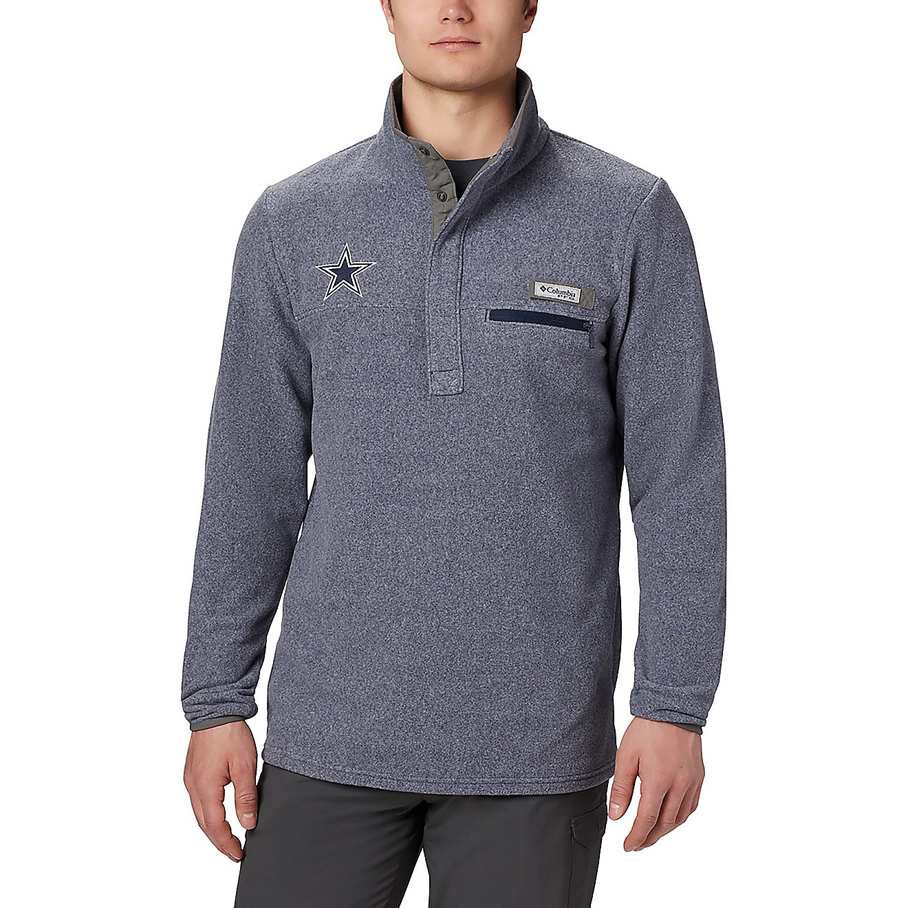 Columbia Sportswear Men's Dallas Cowboys Harborside Fleece Half-Zip Pullover                                                     - view number 1