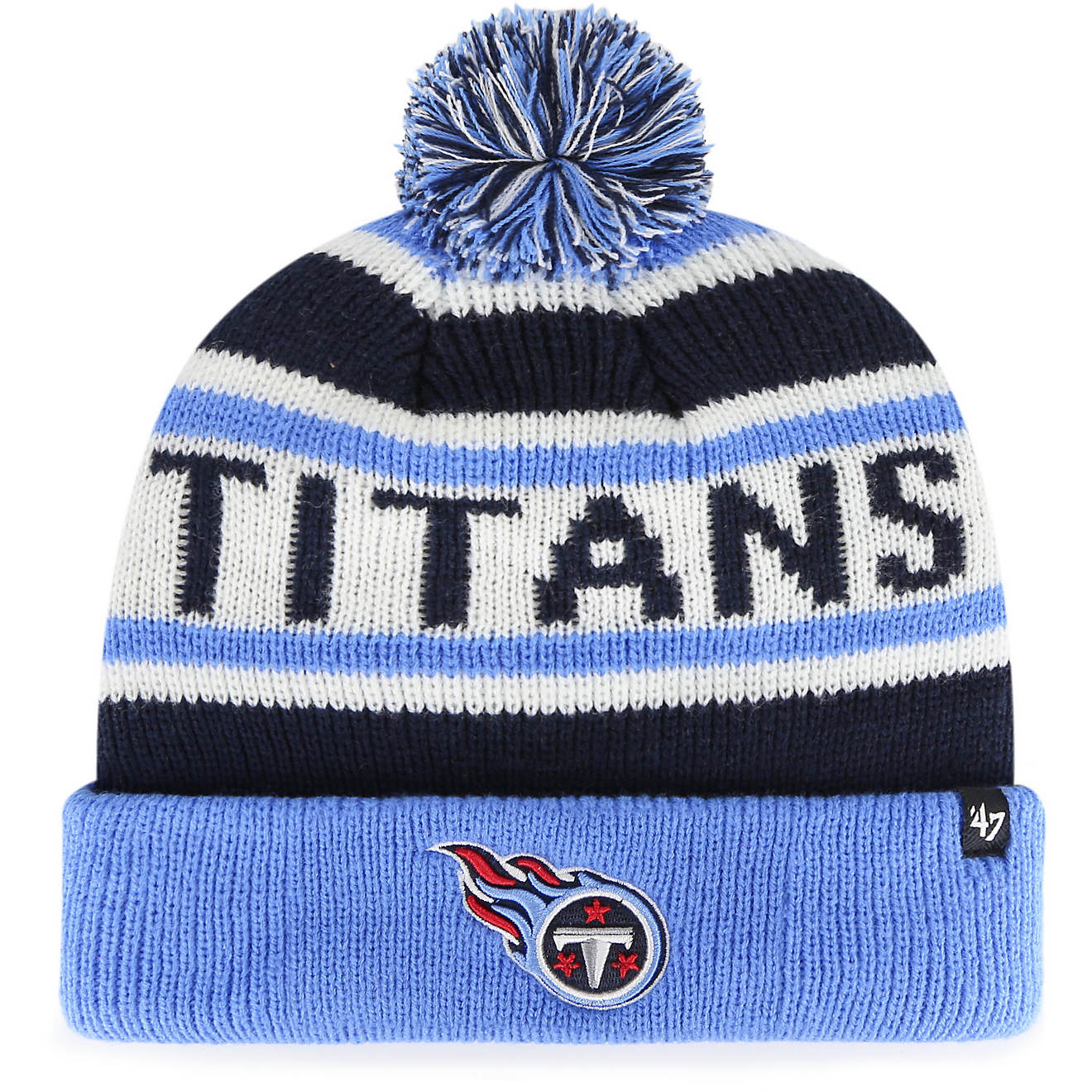 '47 Kids' Tennessee Titans Hangtime Cuff Pom Knit Hat                                                                            - view number 1