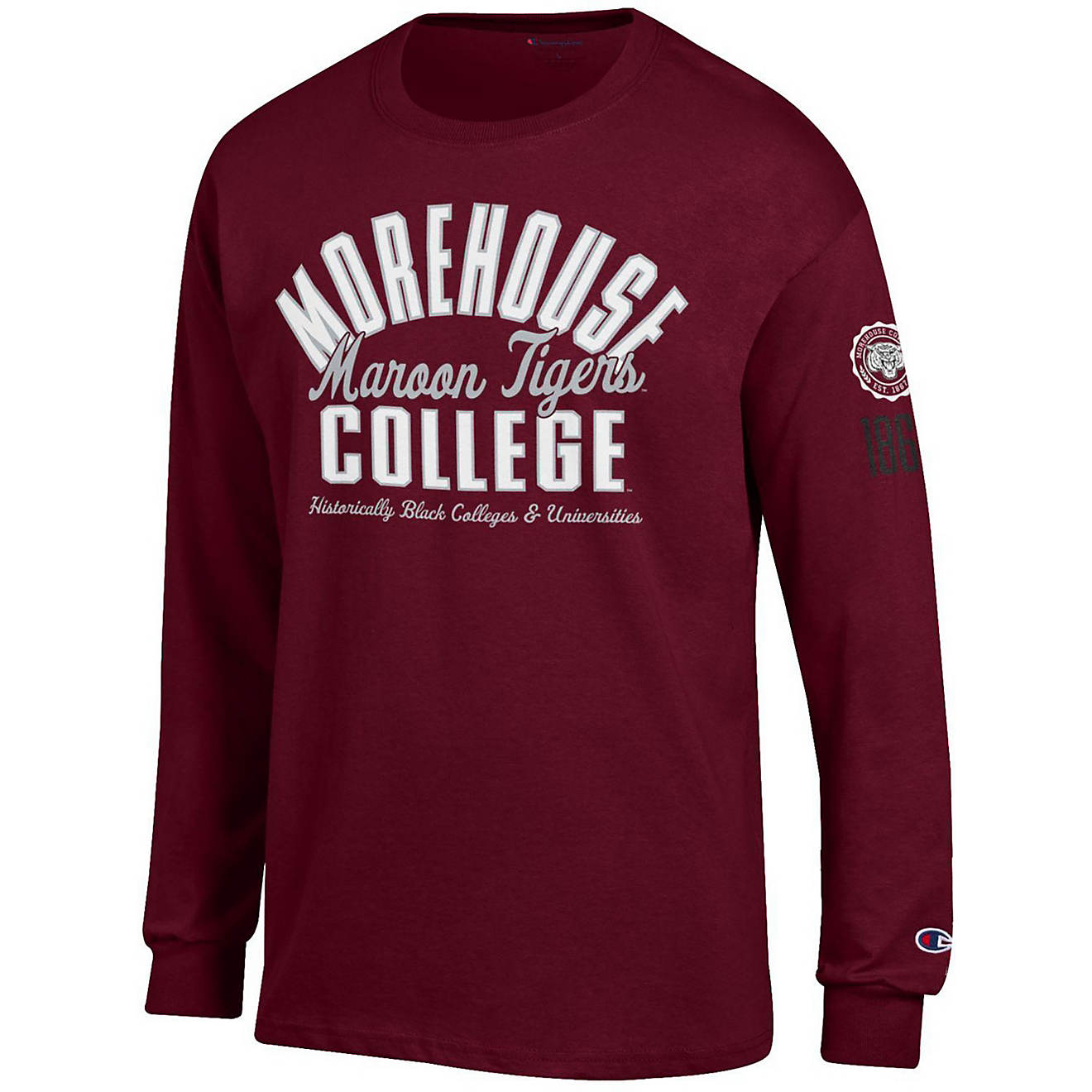 Champion Men's Morehouse College Team Arch with Sleeve Hit Long Sleeve T-shirt                                                   - view number 1