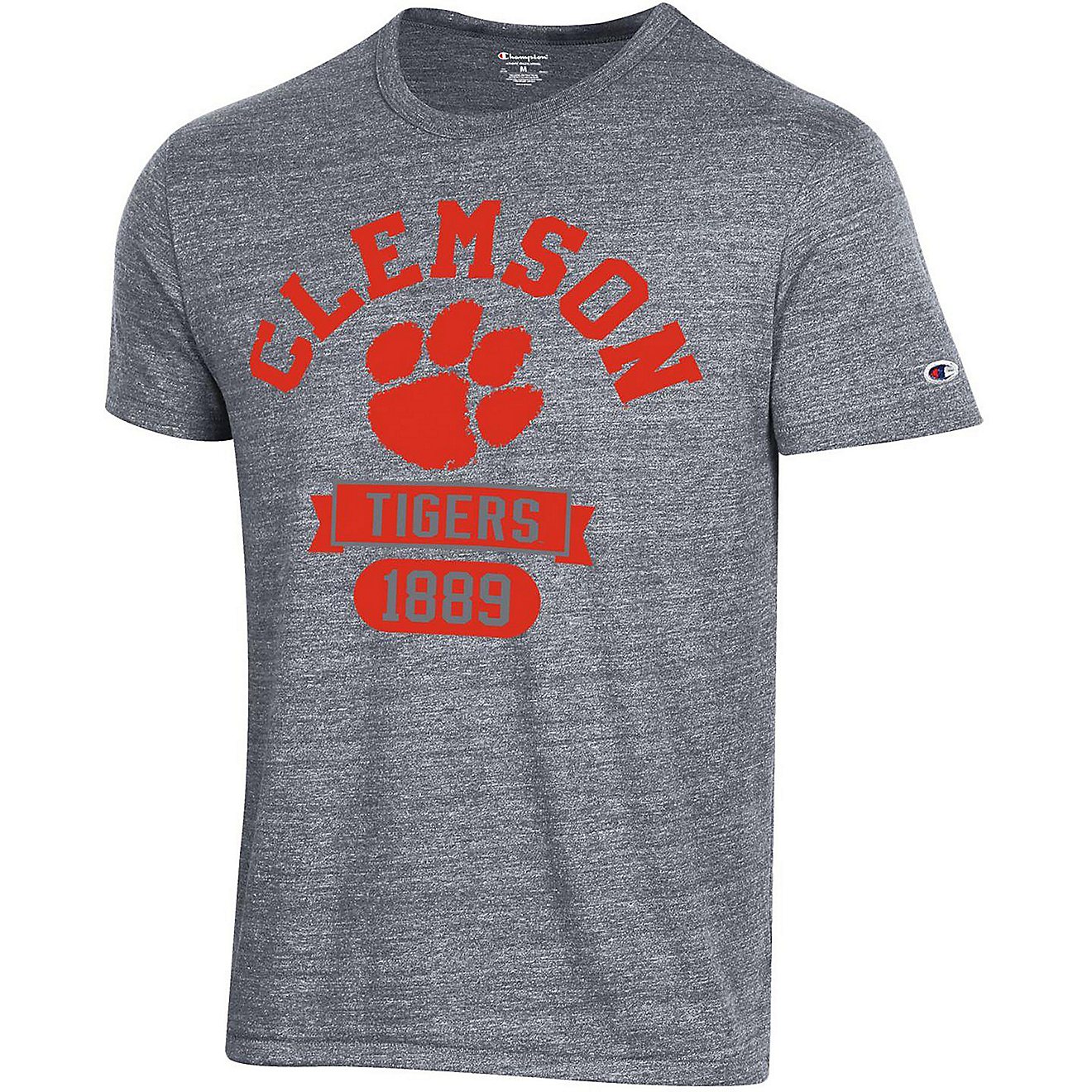 Champion Men's Clemson University Football Tri-Blend Short Sleeve T-shirt                                                        - view number 1