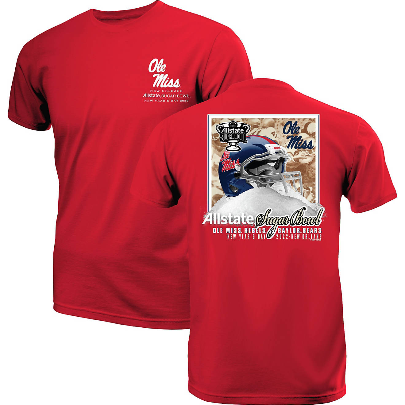 New World Graphics Men's University of Mississippi 2021 Sugar Bowl Pile Short Sleeve T-shirt                                     - view number 1